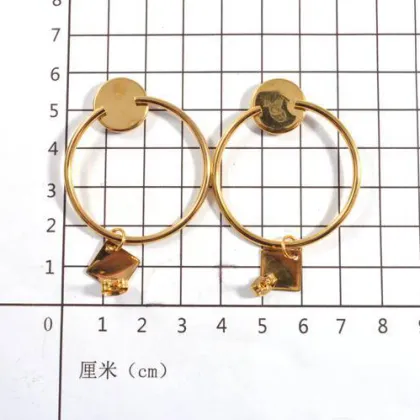 Clay Shamballa Crystal Earring Gold Stud Earrings For Lady