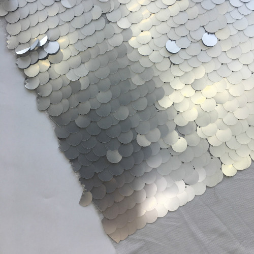 Big Size Matt Silver Sequin Embroidery Fabric