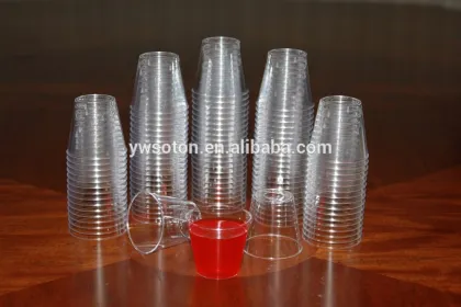 Hard Plastic 1-2 OZ Shooter Glasses Clear Party Essentials Cup