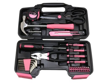 Strumento di riparazione generale del nastro rosa portatile Set con custodia per le riparazioni dell'auto sul ciglio della strada di emergenza all'aperto