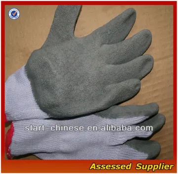 QHAXLC-75 High Quality Rubber Latex Palm Coated Gloves/natural rubber palm coated gloves/latex palm coated working gloves