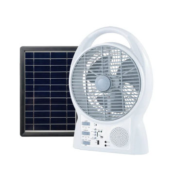 Hot Sale 8 Inch Solar Powered Rechargeable Fan with LED Light and Type-C Charging