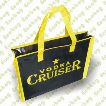 Beach Bag, Made of PP Woven Bag with Recycle Fabric, Various Colors are Available