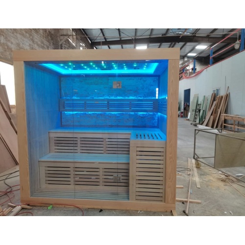 Traditional indoor sauna room
