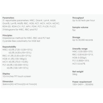 Médical 3 parties Hématologie Analyseur Blood-Cell Counter