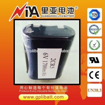 Best quality 2cr5 lithium battery 6v 1700mAh made in China 2cr17335