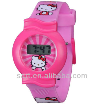 promotional fashionable cheap girl's watch with pink color