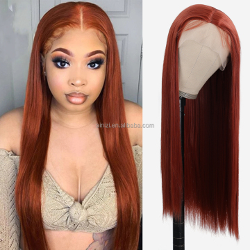 Ainizi Wholesale: Great Quality Heat Resistant 26'' Straight Colored Synthetic Lace Front Wigs with Fast Shipping