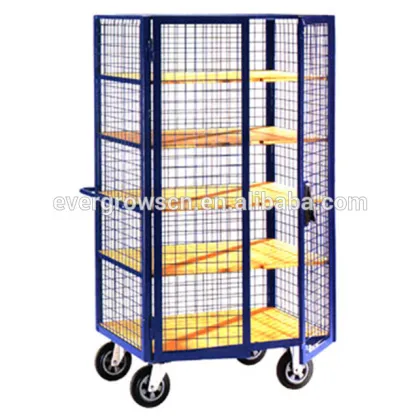 Electronic galvanized wire mesh roll cage trolley