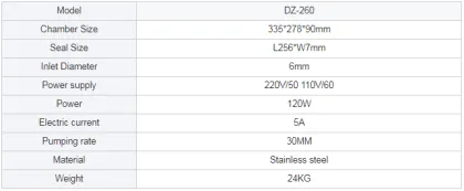 DZ260 Table Type Vacuum Sealer for Salmon, Foie Gras, and Caviar