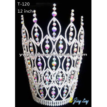 Rhinestone Pageant Crowns Big Size T-120