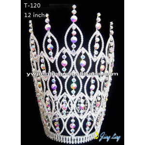 Rhinestone Pageant Crowns Big Size T-120