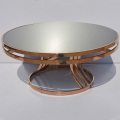 Marble top round short coffee table