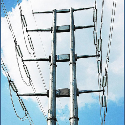 Steel Fence Posts 11KV Hot Dip Galvanized Octagonal Electric transmission Pole Manufactory