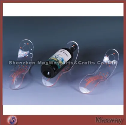 Clear S-shaped Single Acrylic/Perspex Red Wine Display/Holder