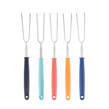 Wholesale Telescopic Campfire BBQ Marshmallow Roasting Sticks and Barbecue Forks with Silicone Handles