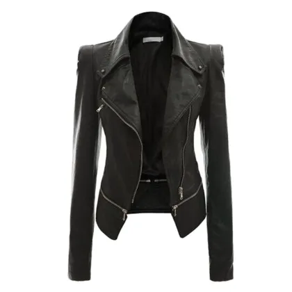 Women Motorcycle Leather Jacket