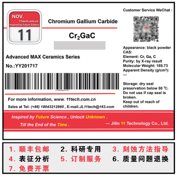 Black powdered Cr2GaC carbon metal
