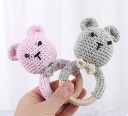 Unicorn Needle Hook Bear Rattle