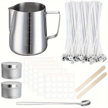 INTODIY 550ml Graduated Stainless Steel Handle Aromatherapy Candle Making Kit