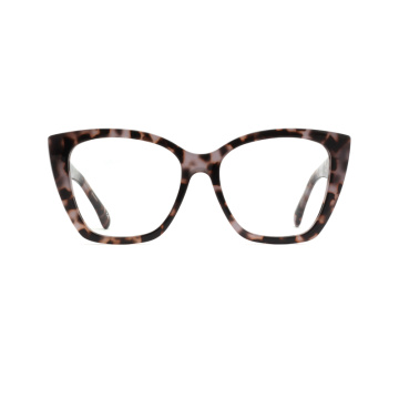 Mujeres gafas de marco óptico de acetato de ojo de gato de gran tamaño