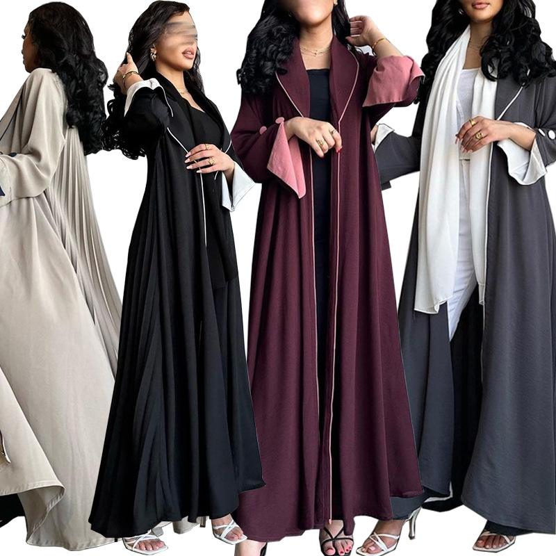 Elegant Open Front Abaya Dress