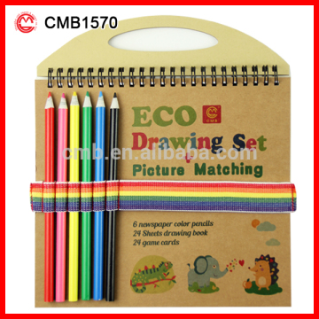 Portable custom composition colorful pencil bound notebook