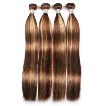 Unprocessed mink ombre brown paino hair bundle, pervuian hair 100% virgin bundle hair