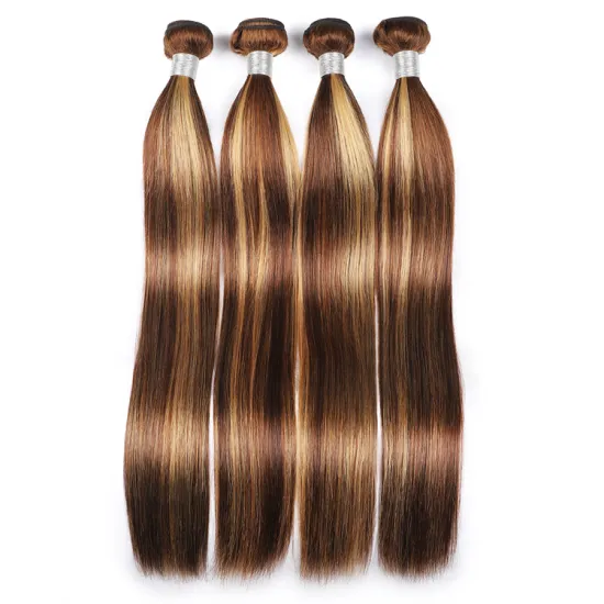 Unprocessed mink ombre brown paino hair bundle, pervuian hair 100% virgin bundle hair
