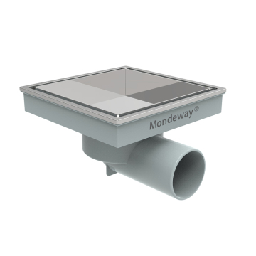 Mondeway High-Quality Square Drain: 150x150mm Reversible Design with Mirror Polished Tile Insert Grate