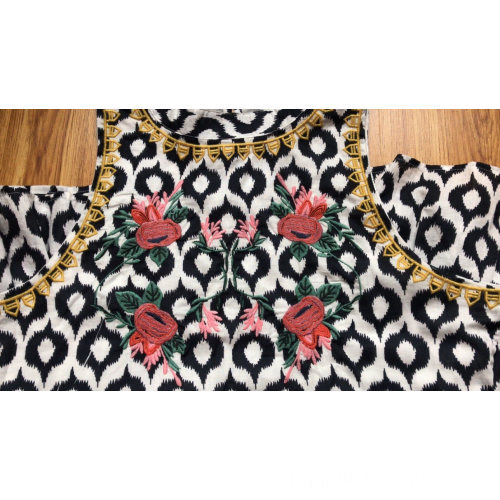 Cotton Voile Printed Blouse for Women Dress