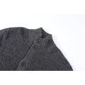 Men's Knitted Stand Collar Textured Buttoned Pocket Cardigan