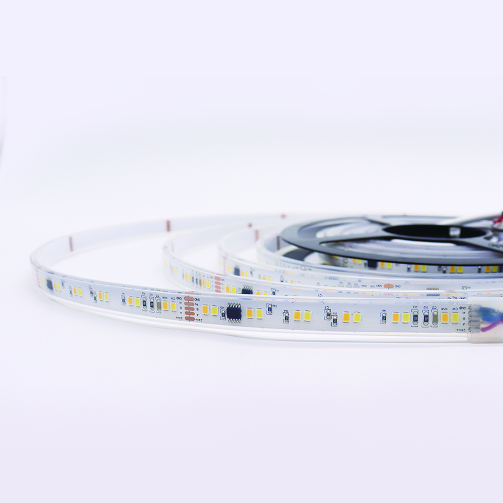 برنامج جديد DMX512 CCT Adquadable 2835 LED Pixel Tape Light IP68 DMX Strip LED