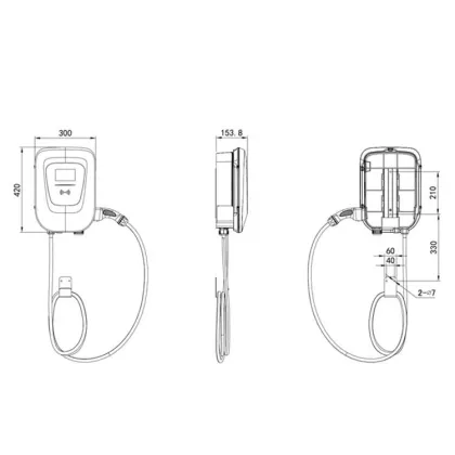 Hot Sale Domestic Energy Vehicle Charging Pile Guns - Wall-Mounted Charging Stations (11KW/22KW/7KW)