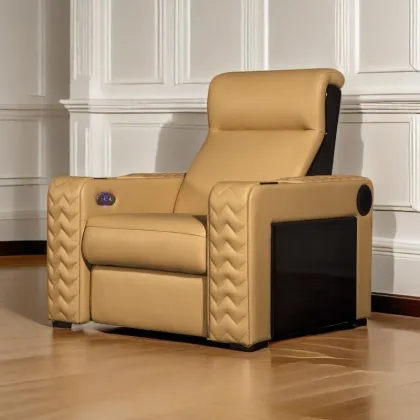 Popular Suede Fabric Cinema Chair: Theater Furniture Power Recliner