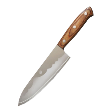 Damascus Professional 6,5 ιντσών πλήρους μαχαίρι σεφ Tang με εργονομική λαβή ξύλου Pakka Pakka