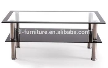 8mm tempered glass clear and painted black glass coffee table,industrial coffee table