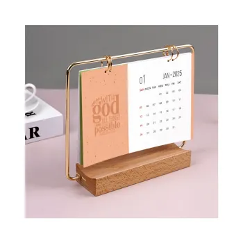 Customized Logo Wooden Desk Calendar - Weekly Monthly Planner with Factory Price Promotion