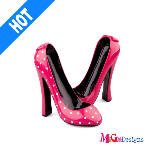 Wine Bottle Holder Good Discount Polyresin High Heel Shoe Wine Rack Bottle Holder - MG02205