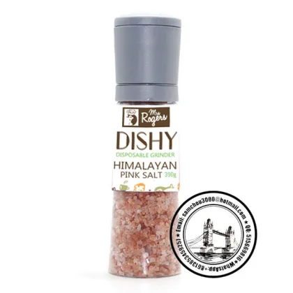 Customized Label Mrs Rorgers 390ML Ceramic Adjustable Grinder with Black Pepper and Himalayan Pink Salt