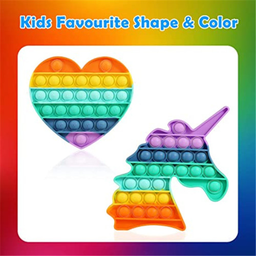 Personalizado Unicornio Rainbow Push Pop Bubble Bubble Fidget Toy