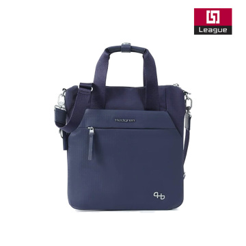 Navy Polyester Large Handheld Crossbody Bag
