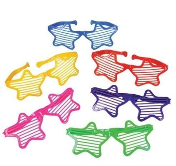 1010j089 Popular Lovely Girly Star Shape Big Shutter Plastic Fireworks Glasses, Three Dimensional Glasses