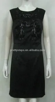 Pretty Steps 2015 china quality sequin clothing sleeveless black sequin evening dresses plus size