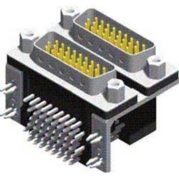 D-SUB ความหนาแน่นสูงDual Port Right Angle MM