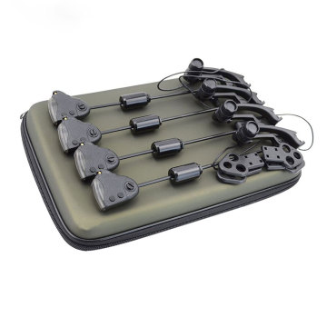 Illuminated Carp Fishing Tackle Set with Changeable Light Color Control - 4pcs Leather Covered in Zipped Case