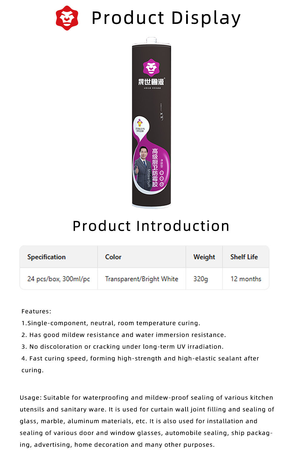 High-Performance Waterproof Mildew-Resistant Sealant x