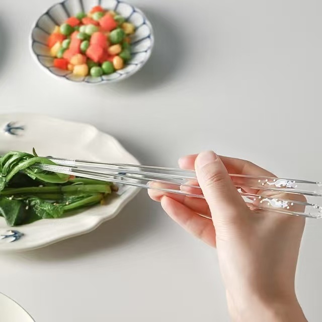Crystal Clear Glass Chopsticks for Elegant Dining