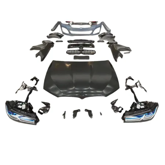 21 G30 MT Style Body Kit - Front Rear Bumper Grille Hood Fenders Lamps Rear Diffuser Pipes for BMW 5 Series F10 F18 to G30 G38