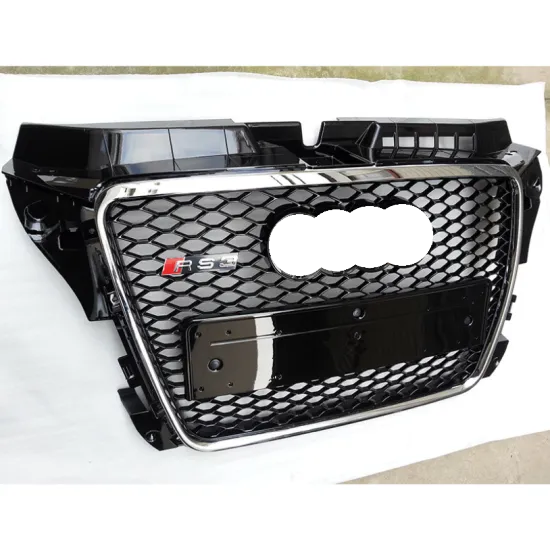Body Kit Electroplating Front Bumper for Audi A3 2009-2013 - Upgrade to Audi RS3 Honeycomb Hood Grille